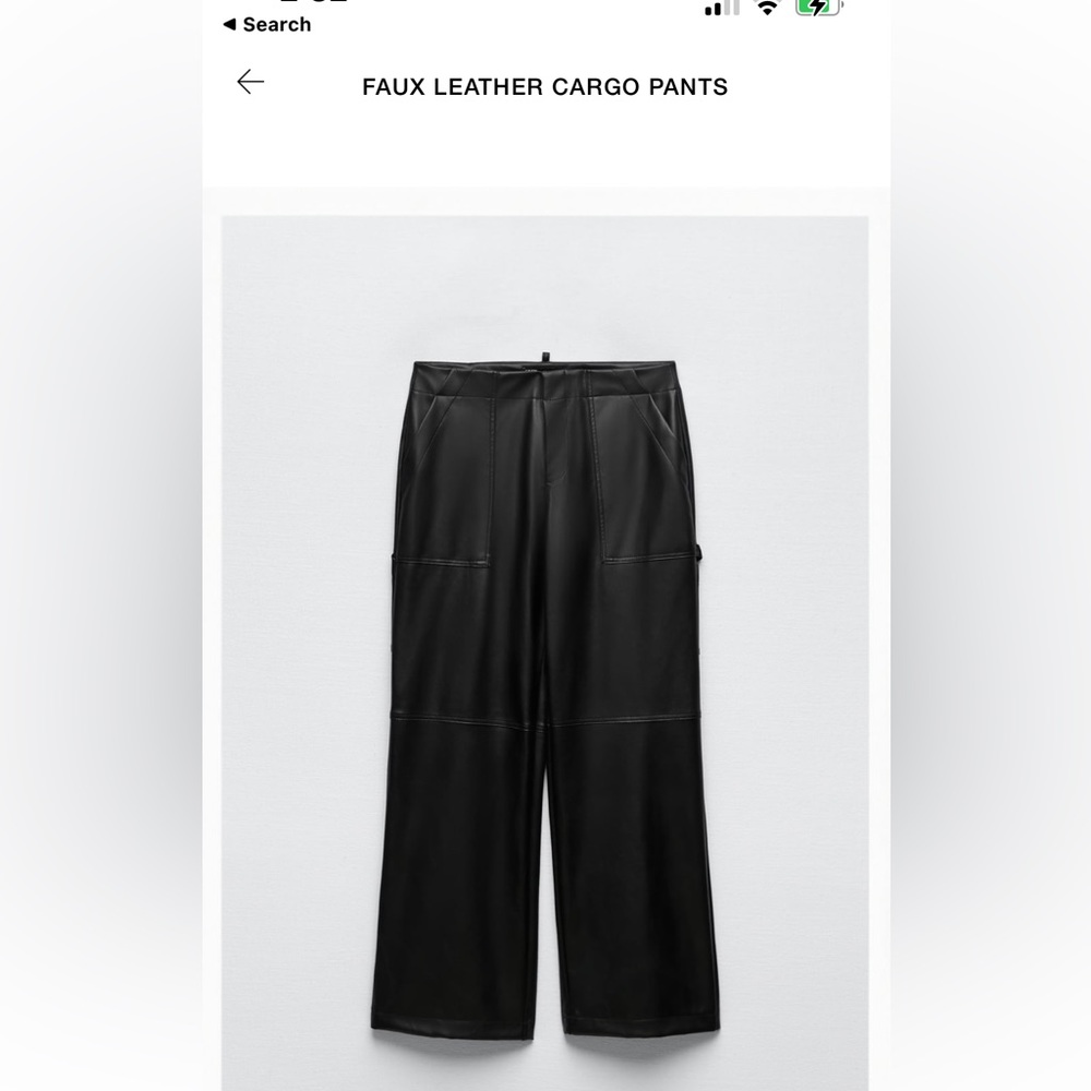 NWT ZARA cargo leather pants
